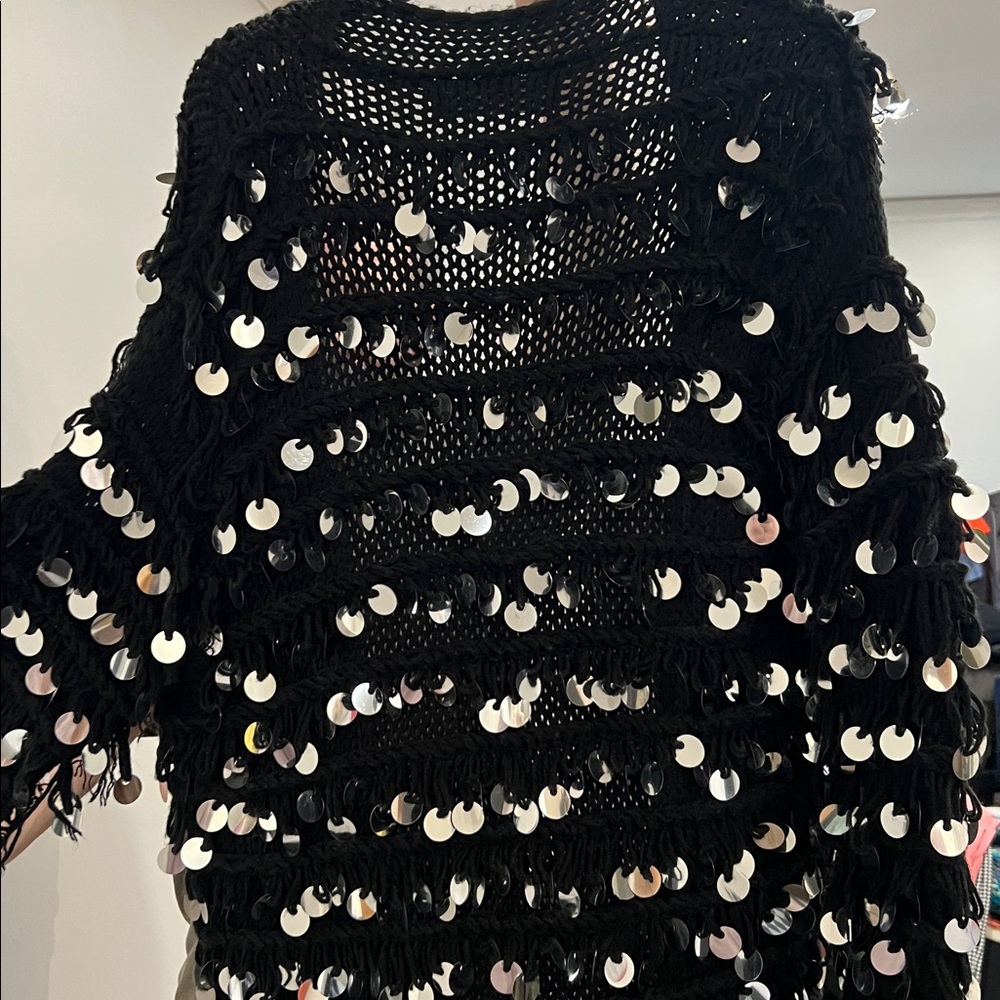 Zara KNIT limited edition sequined long cardigan size M - Picture 8 of 10